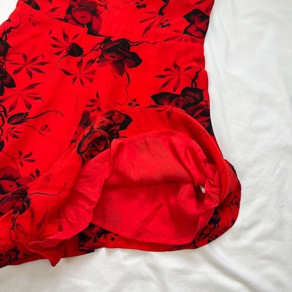 Free People Candy Pin-Up Red Floral Romper 2 S Red Dark Romantic Whimsygoth - Picture 5 of 11
